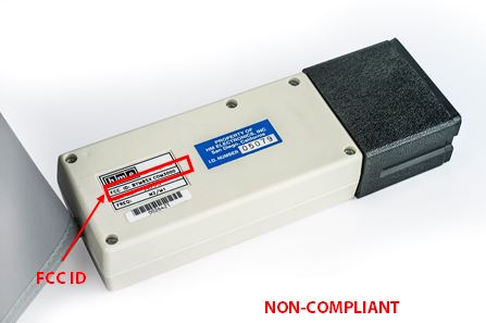 Non-Compliant communicator, highlighting FCC ID